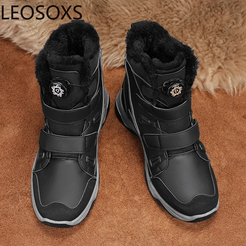 Men's Boots Snow Boot Classic High Tops Men Winter Shoes Keep Warm Anti-slip Lightweight LEOSOXS Explosive Style Male Shoe New