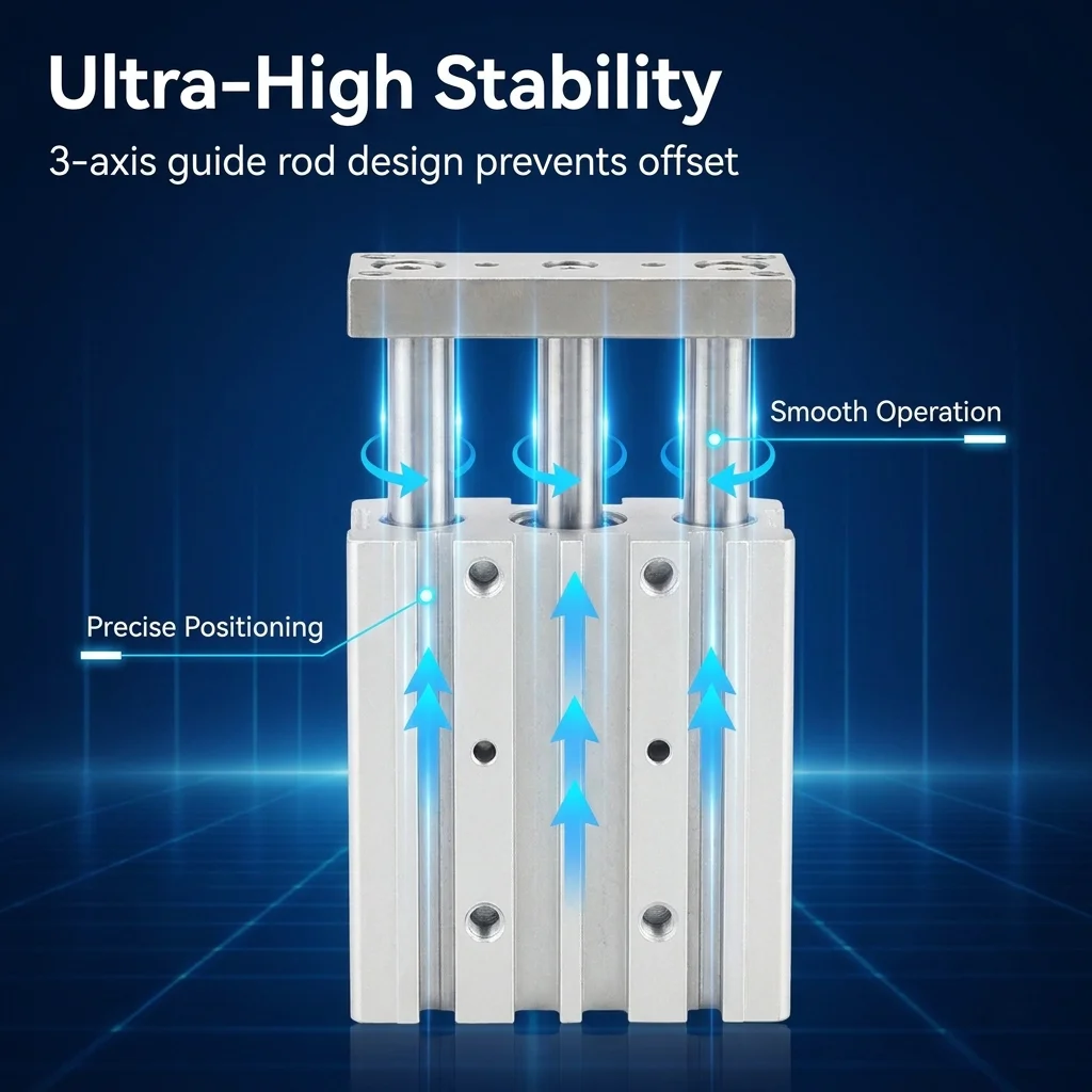 MGPM Pneumatic Compact Guide Cylinder MGPM12 MGPM16 MGPM20 MGPM25 MGPM32 MGPM40 MGPM50 MGPM63 MGPM80 Stroke 10mm-300mm