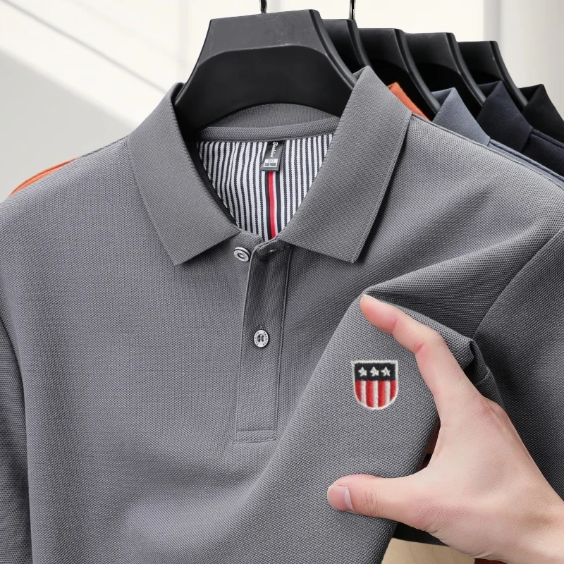 Sommer Neues Designer-Original-Marken-Poloshirt mit Stickerei, Bequemes Kurzarm-Shirt, Modisches, Atmungsaktives Herren-T-Shirt, Bestseller – Detail 19