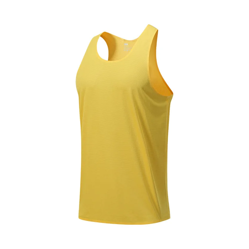 Summer Quick Dry Sports T Shirts For Men Solid Color Sleeveless Gym Muscle Tank Top Fitness Gym Tops Bodybuilding Running Tees