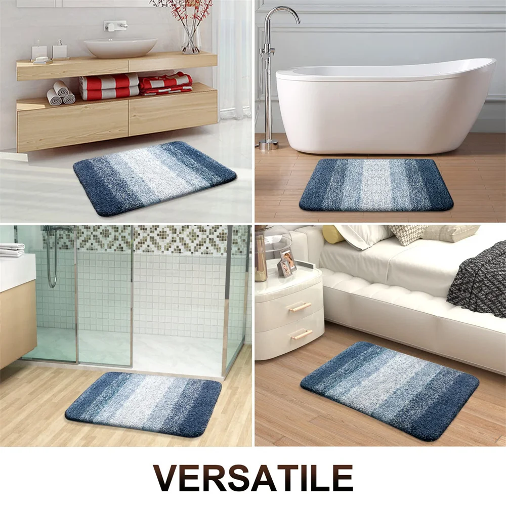 Homaxy Luxury Bathroom Rug Soft Foot Mat Absorbent Microfiber Bath Rugs Non-Slip Plush Carpet Wash Dry Bath Mat For Floor Shower