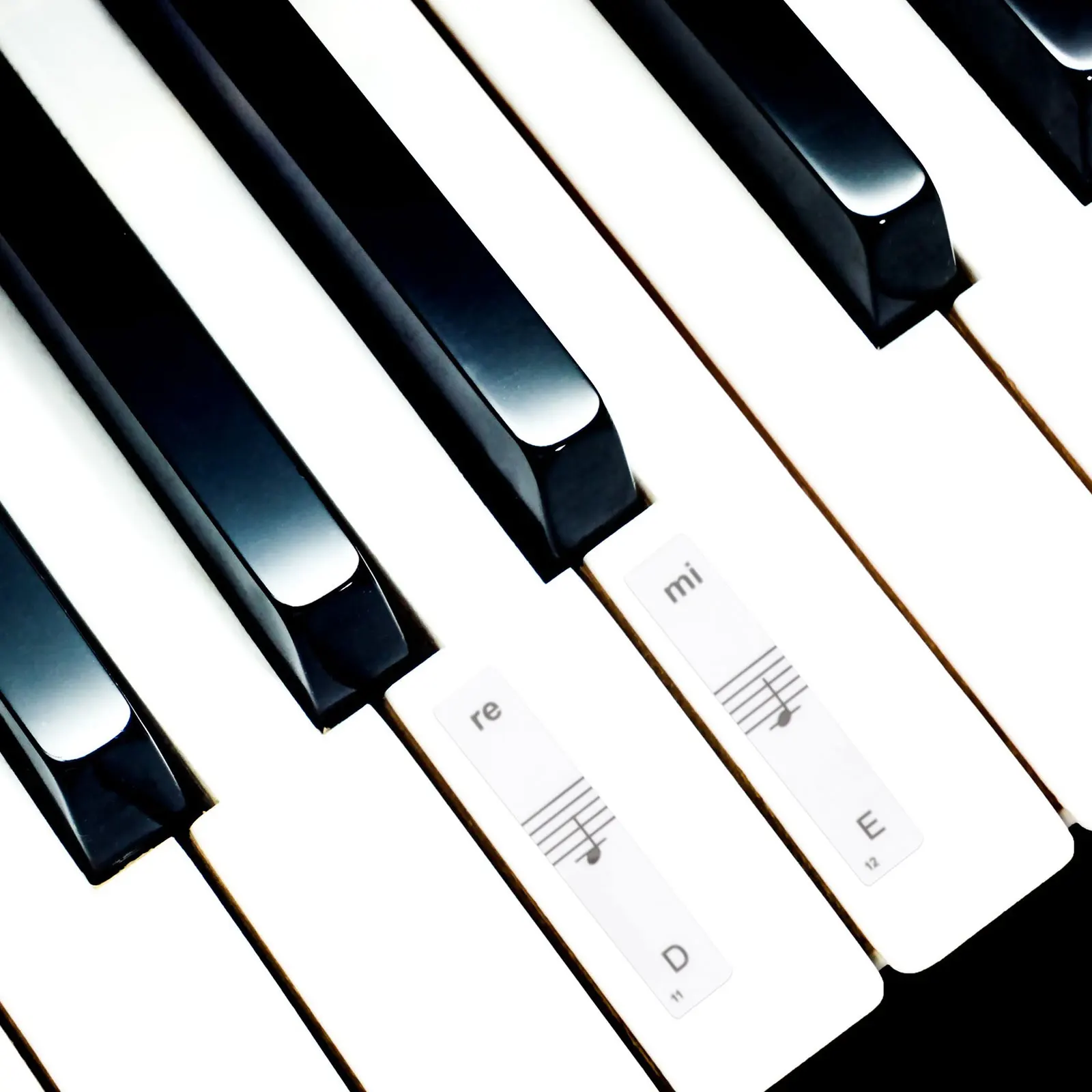 

2 set Piano Keyboard Decal Premium Material Waterproof No Adhesive Left Lasting Piano Introductory Sticker