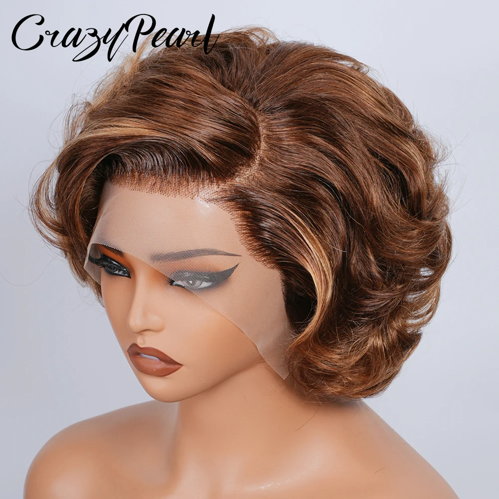 CrazyPearl SDD Super Double Drawn Hair Bouncy Loose Wave Wig Human Hair Wigs for Black Women Pre Plucked 13X4 Loose Body Wave