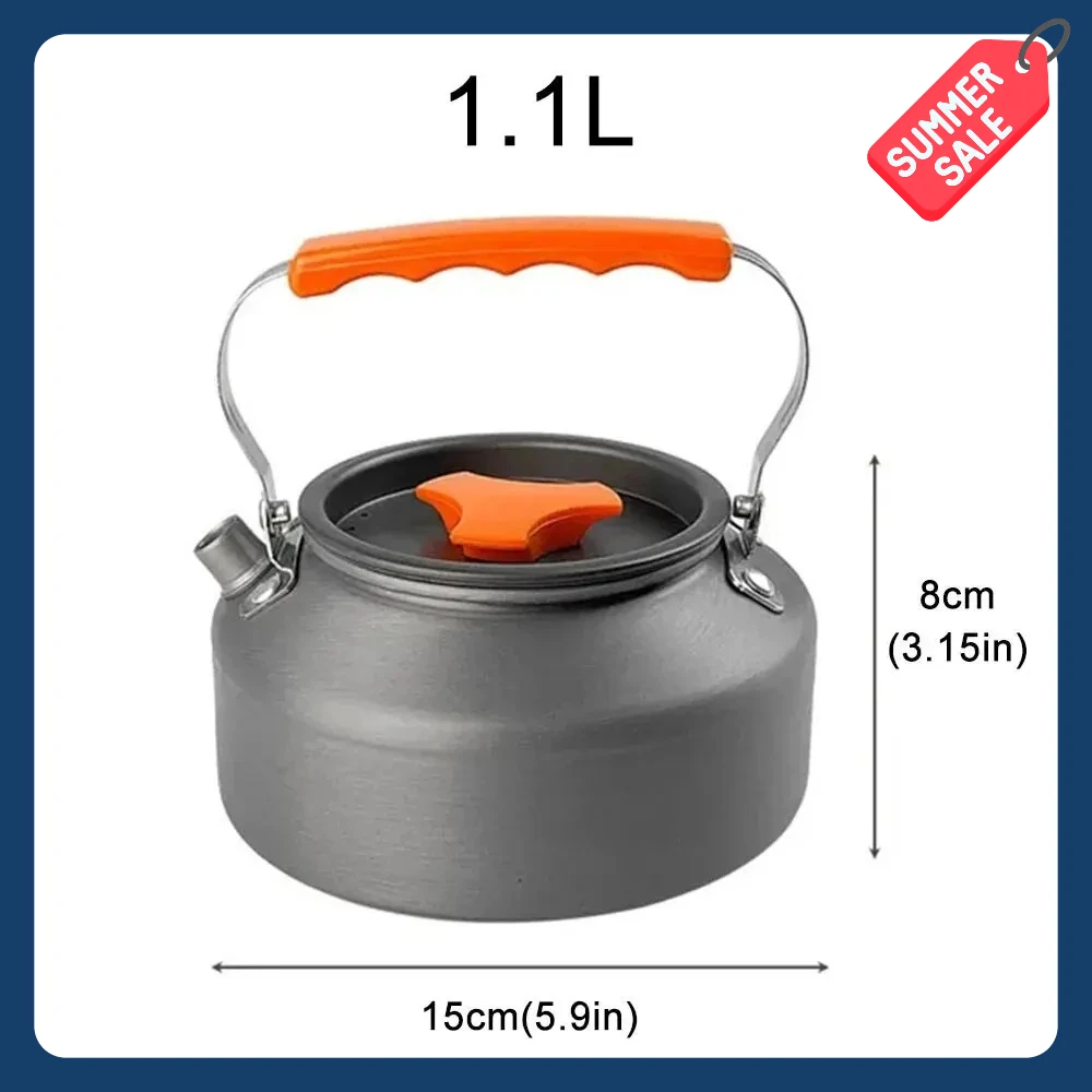 Best-selling 1.1L Camping Water Kettle Lightweight Aluminum Alloy Outdoor Travel Teapot for Hiking and Picnic