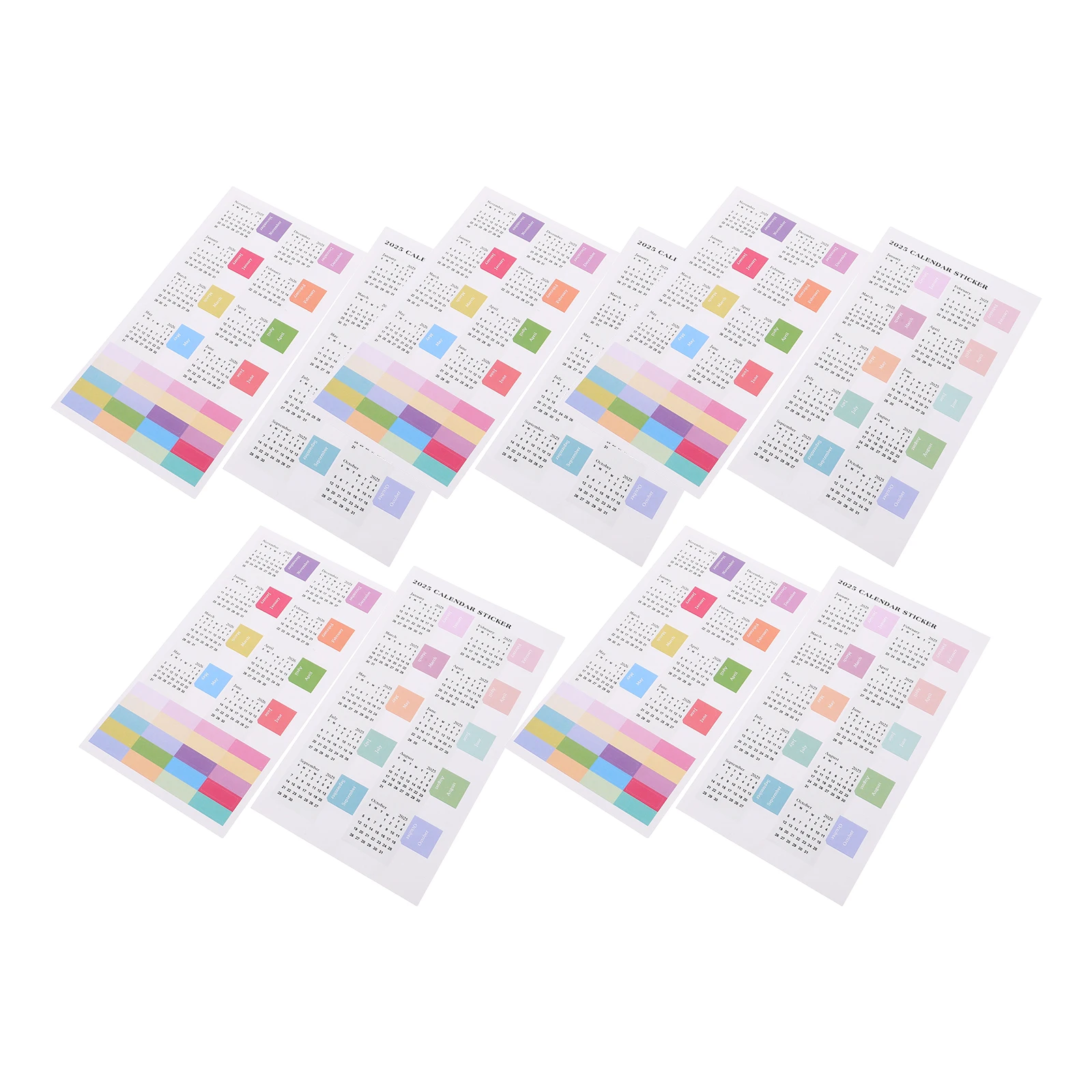 

10 set 2025-2026 Calendar Index Stickers Unique Design Planner Labels Adhesive File Folder Year Labels Office Accessories