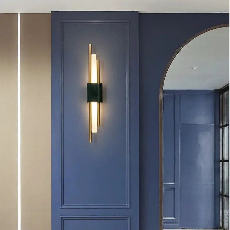 

SANDYHA LED Wall Lamp Modern Simple Marble Strip Background Light Fixture Ideal for Home Decor Bedroom Living Room Corridor