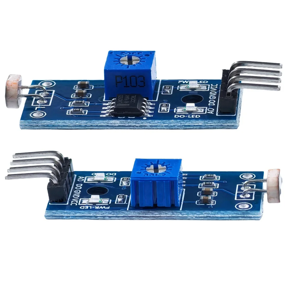 2PCS Photosensitive Sensor Module 4Pin 3.3-5V Photoresistor Light Detection Resistance Module Photo Resistor for Arduino