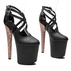 Leecabe 20cm/8inches  Women Shoes Sexy  Sandals  Platform Shoe High Heels Party Club Stripper  Steel Tube Dancing 1B