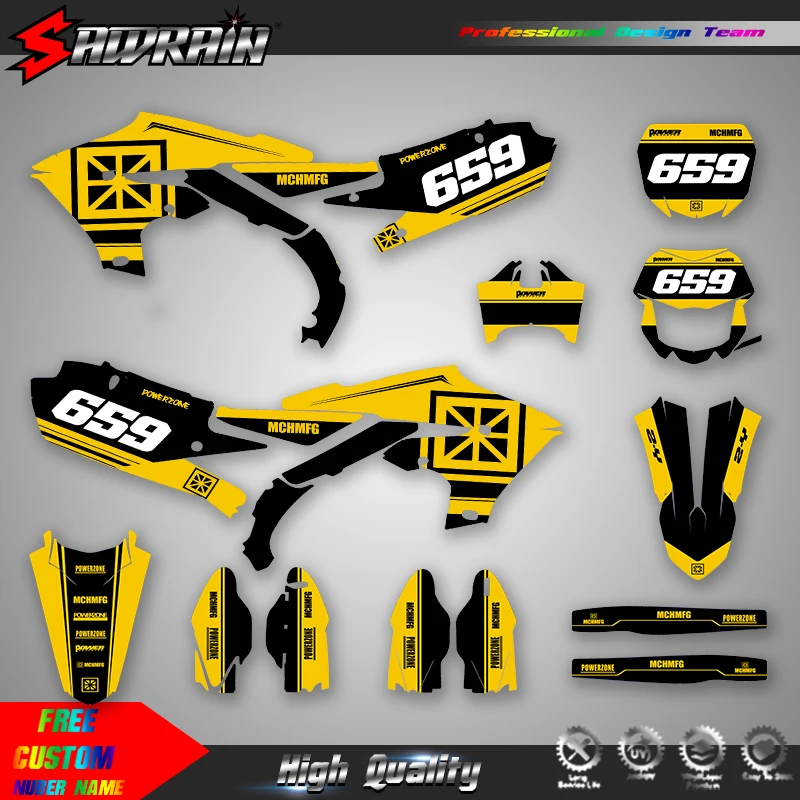 Sawrain Motorcycle Sticker Custom Team Graphics Decals Kit For YAMAHA 19-23 YZF250 18-22YZF450 19-22 WRF450 20-23 WRF250