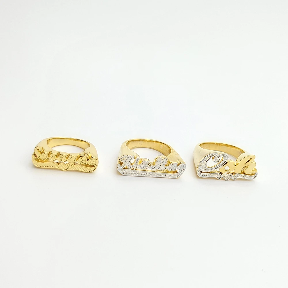 DHQH Customized Fashion Handmade Design Personalized Name Punk Ring Popular Hip Hop Alphabet Name Ring Men's and Women's Gifts