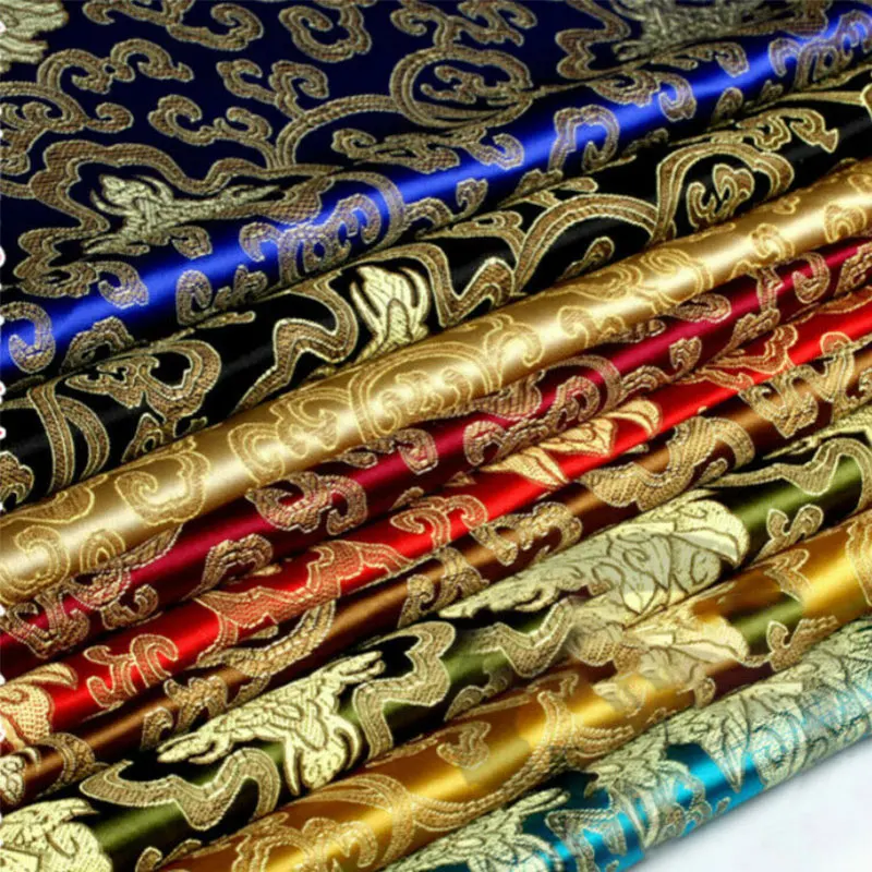 50x90cm Rich Flower Brocade Fabric DIY Sewing Ancient Costume Hanfu Fabrics Festive Scene Curtain Tablecloth Decoration Material