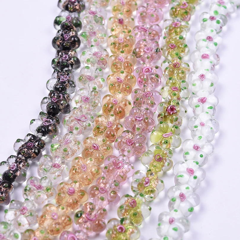 10pcs/Lot High Quality Handmade Glass Plant Orchid Flowers Fashion Grape Persimmon Pendant Making Diy Necklace Earring Jewelry