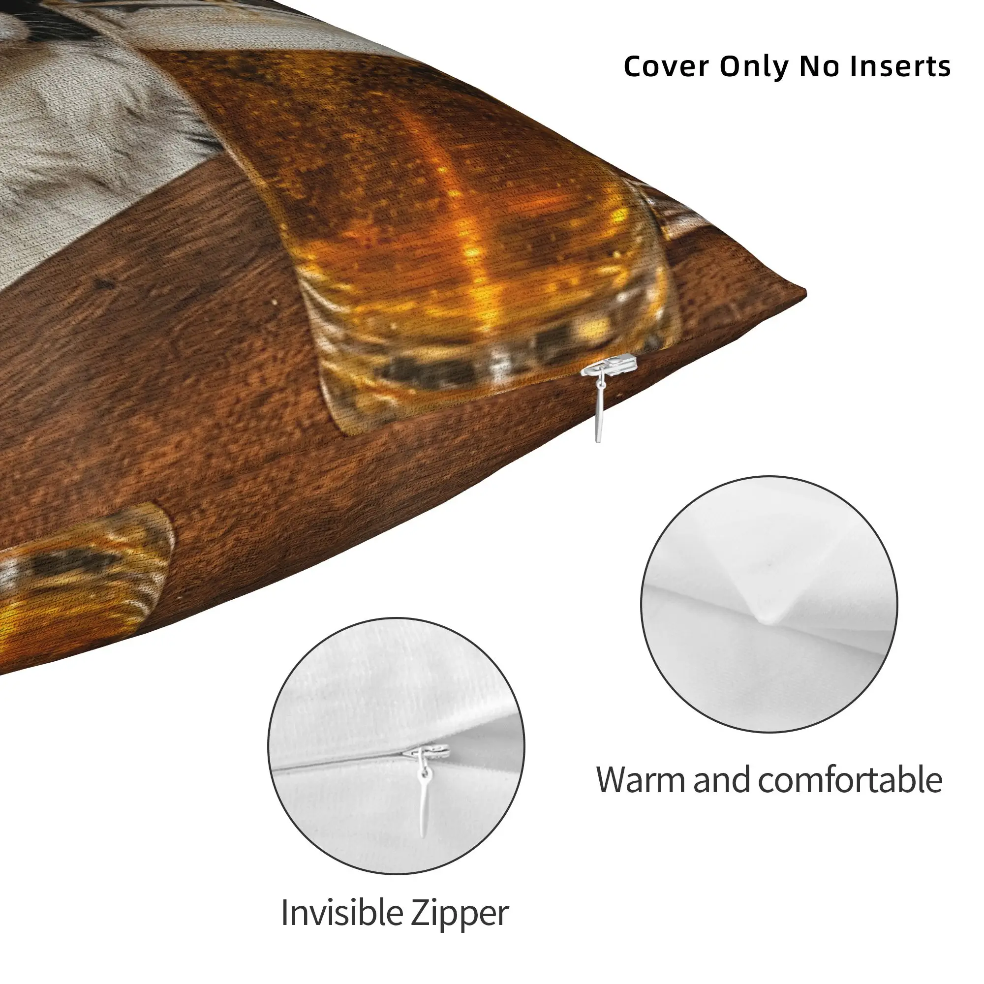 Soft Border Collie Drinking Beer Pillowcase Polyester Cushion Cover Decoration Funny Dog Meme Throw Pillow Case Cover Square