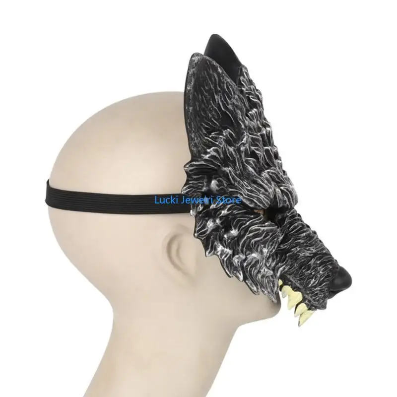 193E Weerwolfwolfkostuum met handschoenen, wolfsmasker en staarten alles in één Halloween aankleedaccessoiresset voor volwassen