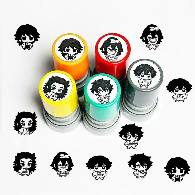 Demon Slayer Q-version Blade Stamp Game Merchandise Abstract Planner Decorative Stamp Gift for Friends Anime Character