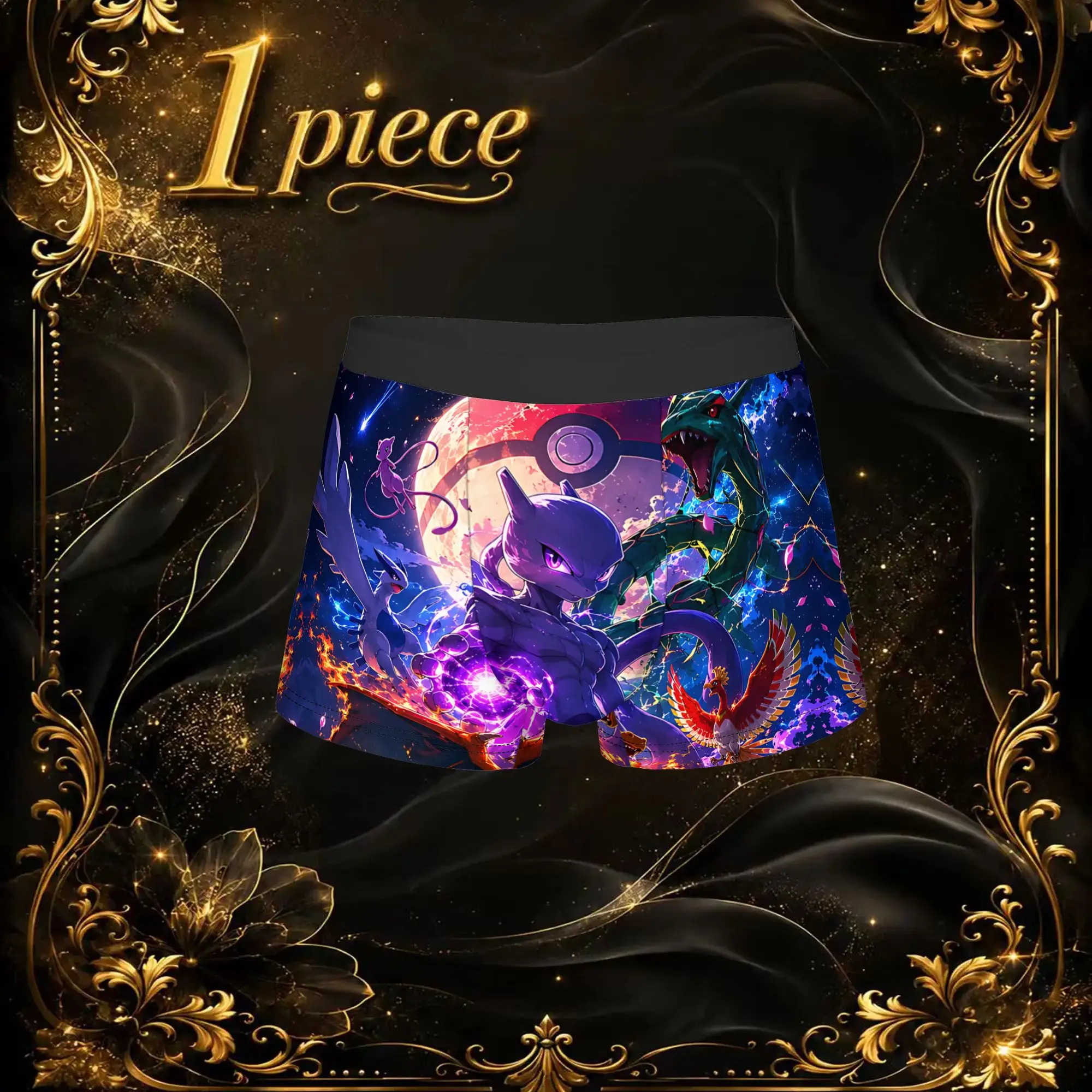 Anime  boxers Pokemon Legend Creature Sunset Collage Underpants Homme Panties Men's Underwear Sexy Shorts Boxer Briefs