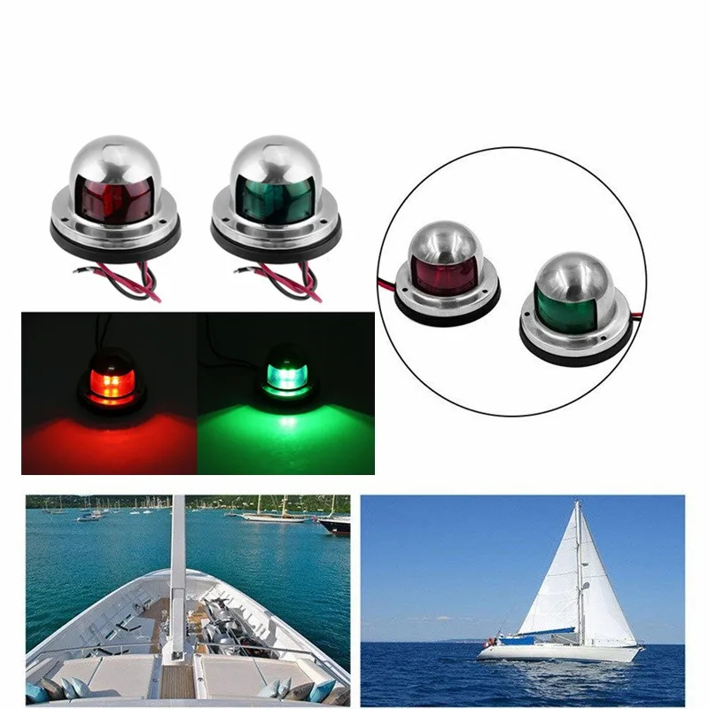 Red Green LED Navigation Light Signal Warning Lamp Boat Bow Light Marine Boat Navigation Lamp for Power Boat and Skiff Yacht