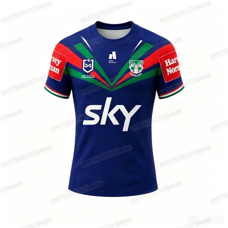 New Zealand Warriors Fan Match Training Familien-Trikot im Y2K-Stil, 3D-gedrucktes T-Shirt, atmungsaktives, schnelltrocknendes Oberteil mit kurzen Ärmeln – Detail 9