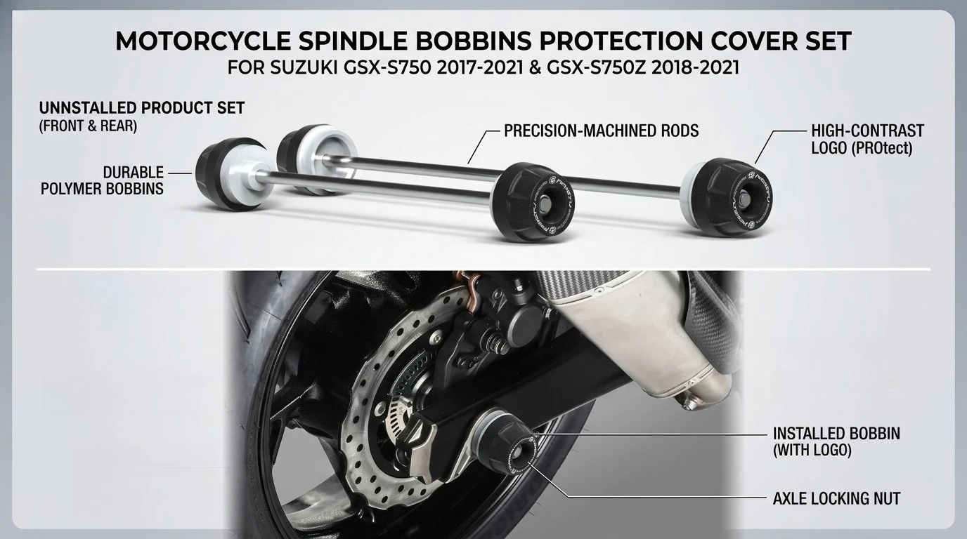 Motorcycle Spindle Bobbins Protection Cover Set for SUZUKI GSX-S750 2017-2021 GSX-S750Z 2018-2021