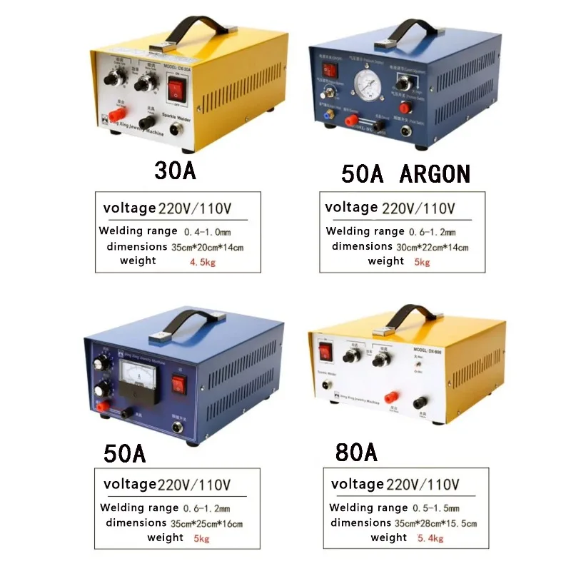 DX-80A Pulse Spot Welding Handheld Laser Spot Welder-spot Welding Machine Gold Silver Jewelry Processing Tools 110V 220V 50/60Hz