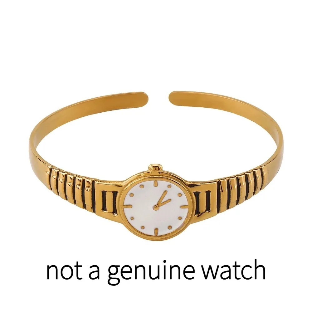 ساعة مجوهرات ساعة تصميم الإسورة الإبداعية الأزياء سوار مفتوح خمر الفضة التيتانيوم الصلب سلسلة اليد هدية #1