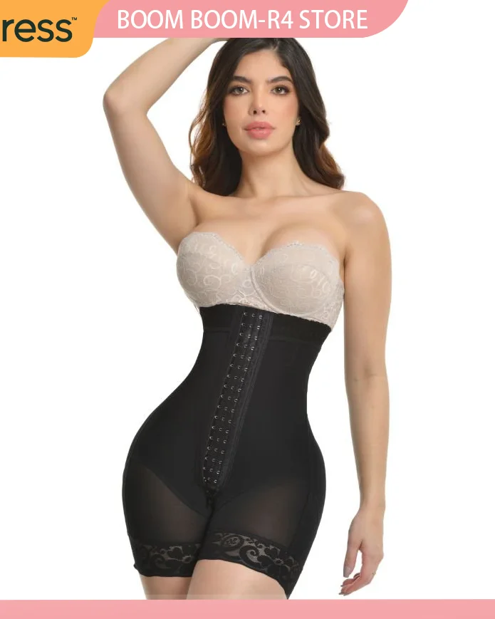 

Women's Corset Bodyshaper High Compression Garment Abdomen Control Double Bodysuit Waist Trainer Open Bust Shapewear Fajas