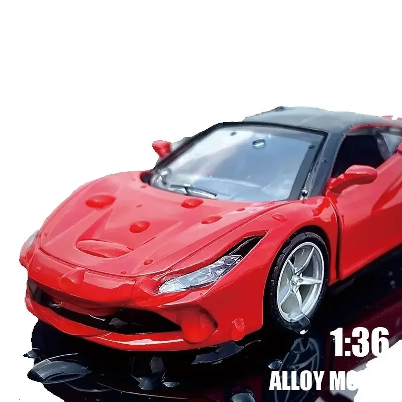 รถของเล่นโลหะผสมสำหรับเด็กผู้ชาย รถแข่งสปอร์ตจำลองสมจริง ของเล่นเด็กแบบดึงหลัง รถสะสม