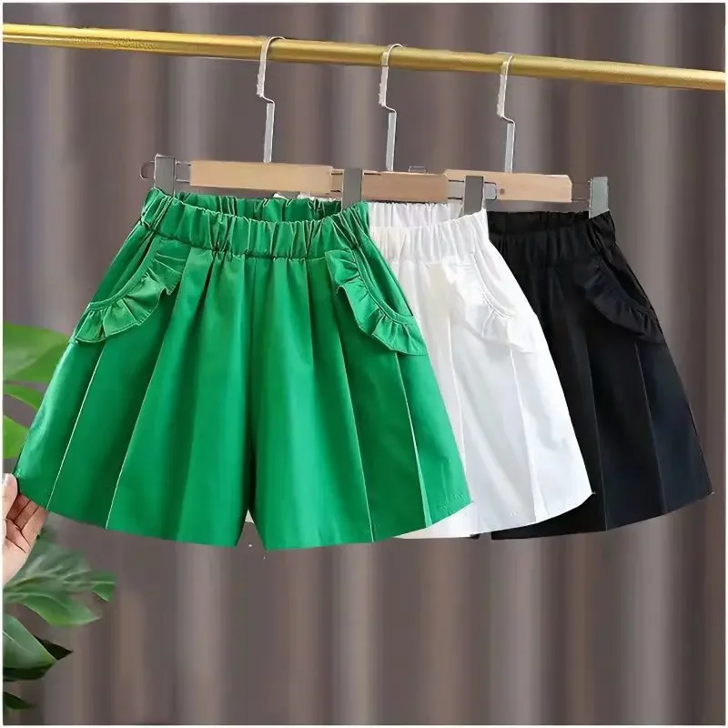 Kids Summer Shorts Solid Princess Shorts For Girls Fashion Girls Shorts Children Pants Girl Short Girls Clothing 2 -14 Year