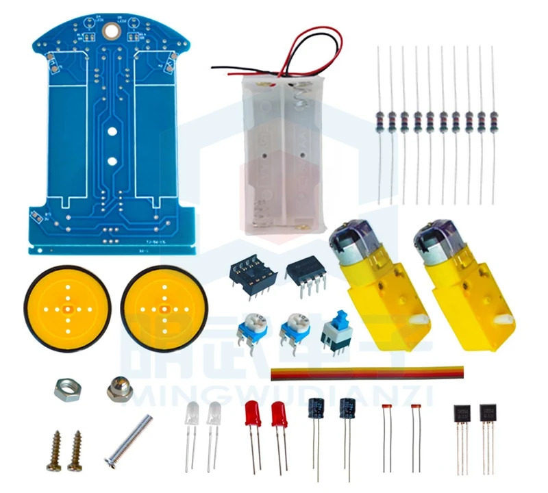 Intelligent Tracing Trolley Kit D2-1 Line Tracing Trolley DIY Electronic Parts For Tracing Car