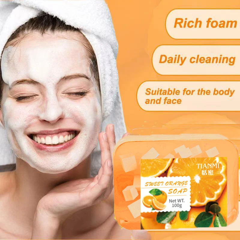 صابون جيلي برتقالي حلو غني بالبرتقال الحلو والجلسرين، ينظف الوجه والجسم بعمقًا ويرطب ويرطب