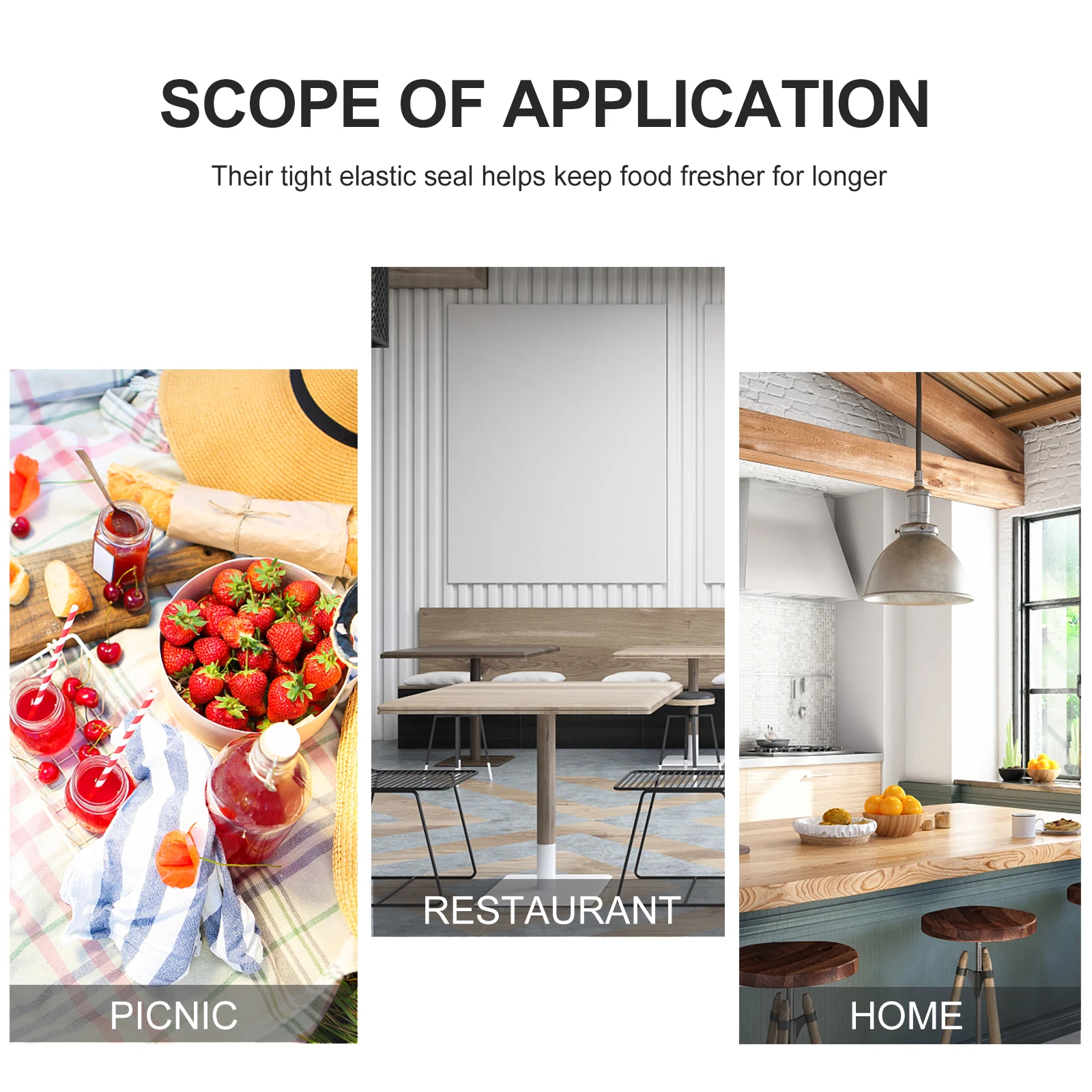 

3pcs Stretchy Cotton Wraps Elastic Dish Covers for Fresh Reusable Food Preservation Cloths Food Bowl Covers Storage