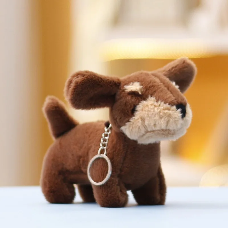 Simulation Sausage Dog Plush Toy Cute Soft Stuffed Animals Dachshund Dog Keychain Pendant Kawaii Dolls Kids Toy Birthday Gift