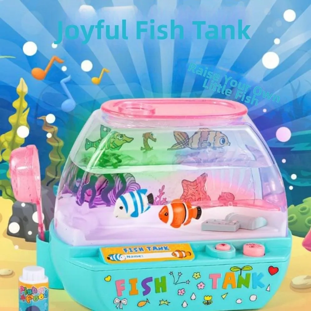 Gift Creative Artificial Aquarium Lovely Cartoon Mini Simulation Fish Tank Funny Electric Music Interactive Aquarium Home