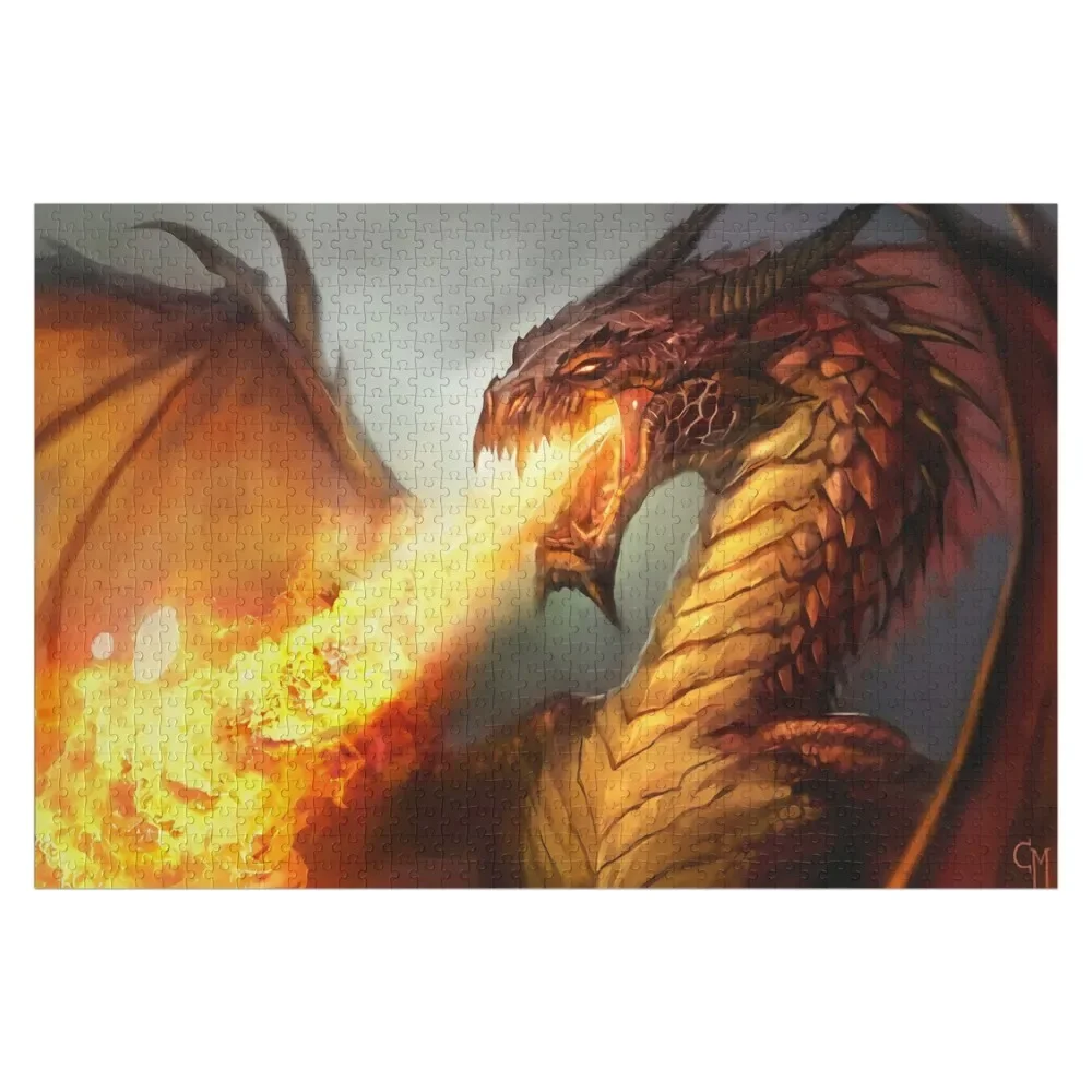 Fire dragon Jigsaw Puzzle Personalised Jigsaw Customized Picture Customizable Gift Toys For Children Puzzle