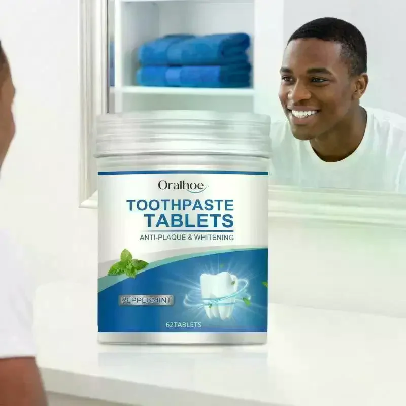 Solid Toothpaste Whitening Teeth Color  Reduce Dental Plaque Remove Bad Breath Oral Cleaning Portable Mouthwash Tablets
