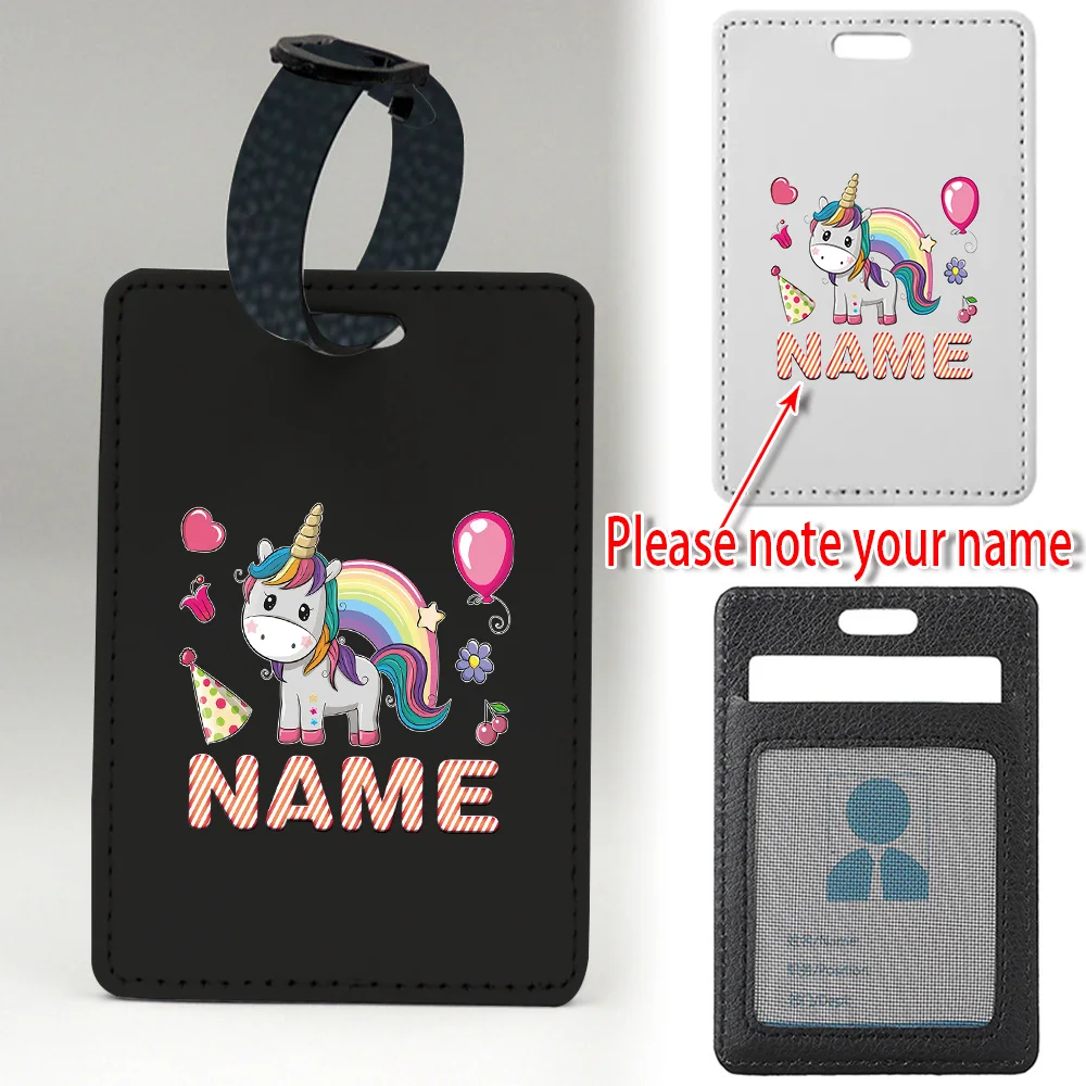 

Customized Name Portable Suitcase Tag Baggage Tag PU Airplane Pass Identifier Label Luggage Name Card Address Holder Boarding