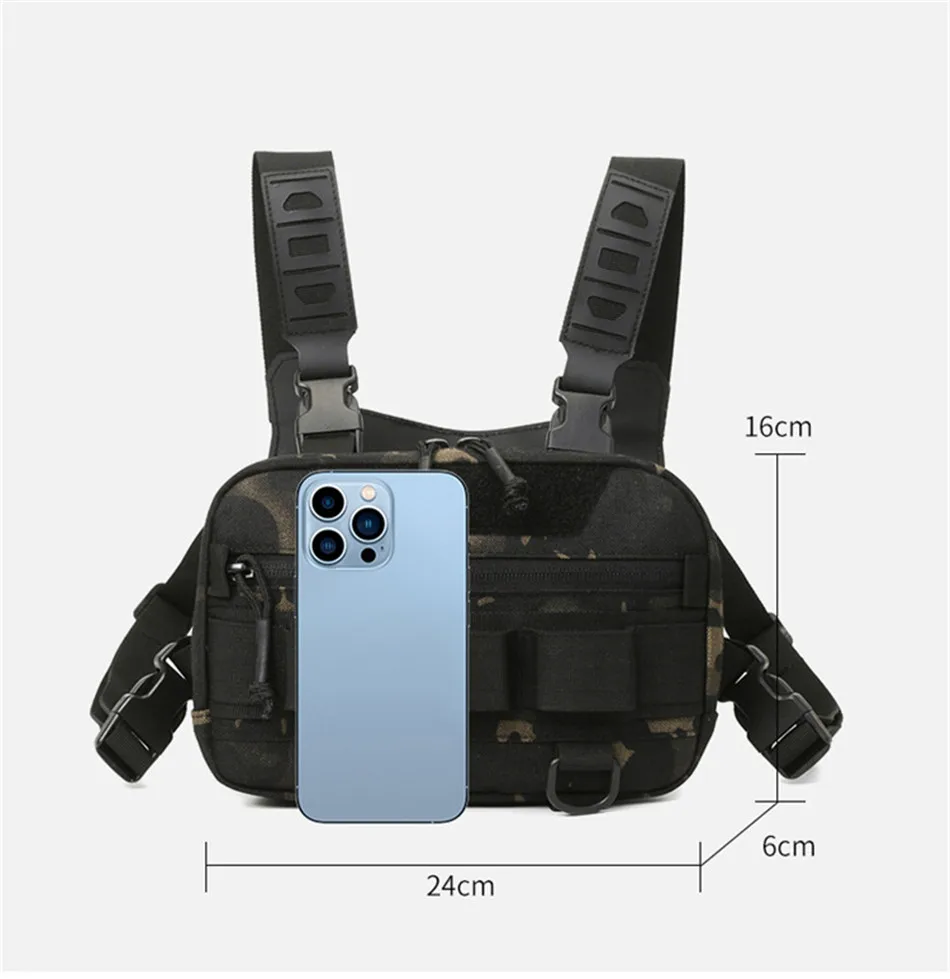 Tactical Chest Rig zaino Camping Recon Kit Bag Molle Vest EDC Front Pouch zaino multiuso per escursionismo pacchetto di esche da pesca