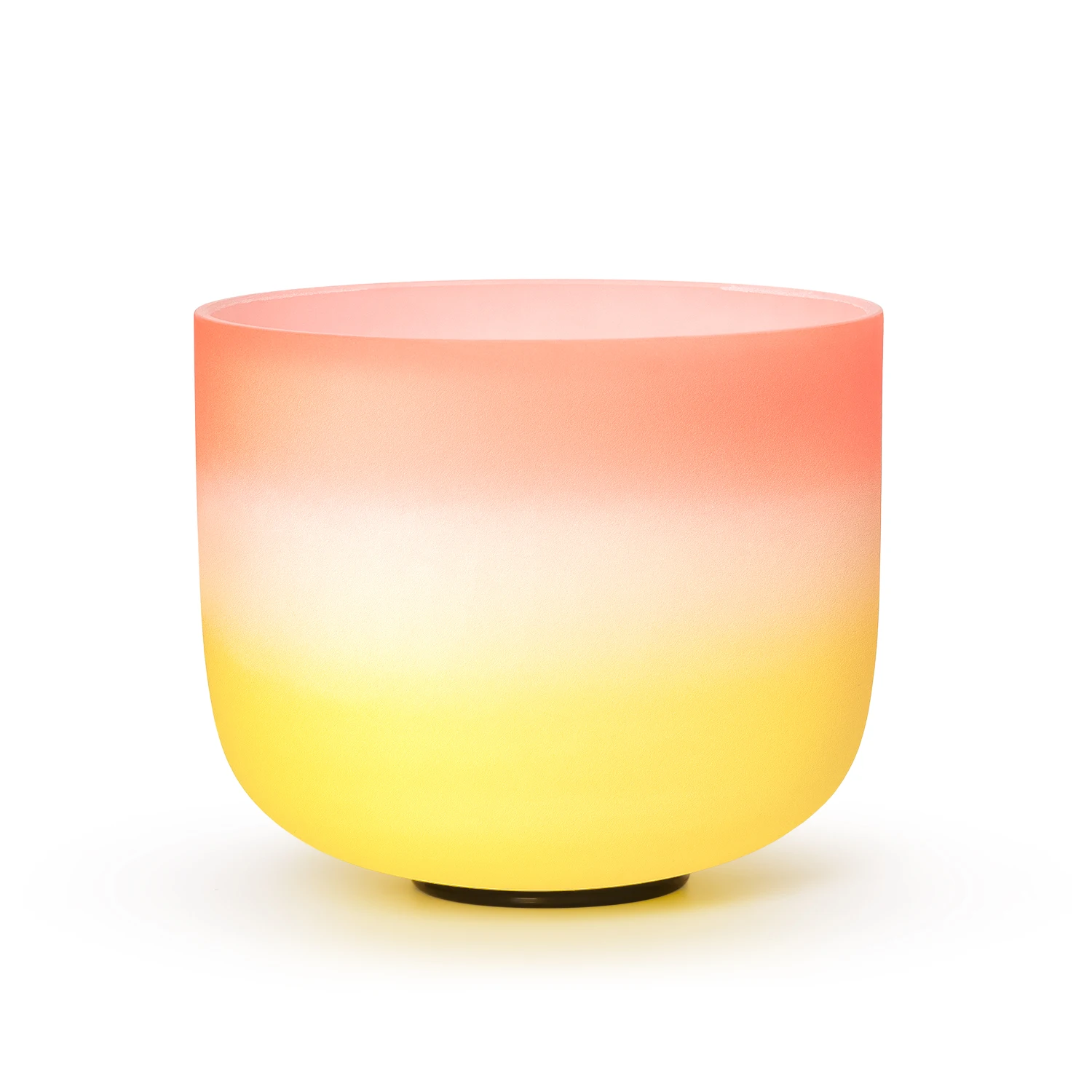 Hye-eun 8 inch Orange Yellow ABCDEFG Chakra Frosted Quartz Crystal Singing Bowl with mallet for Yoga meditation  Sound healin