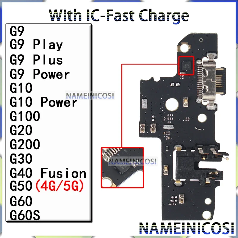 

Usb Dock Charger for Motorola Moto Connector Ports G100 G200 G30 G40 G50 G60S G9 Power Plus Play Charging Board Module Flex