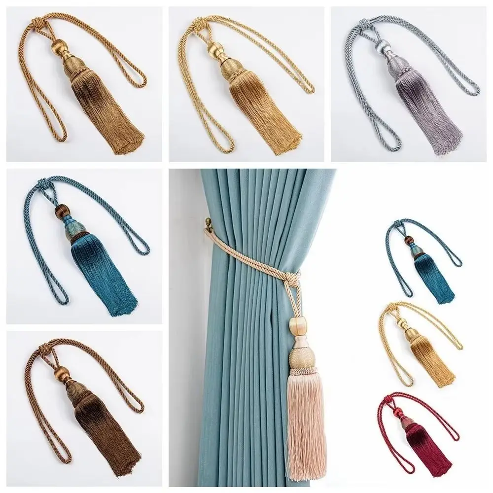 No Installation Curtain Tassels Tieback Punch-free Tassel Design Curtain Holder Minimalist Multicolor Curtain Fixing Straps