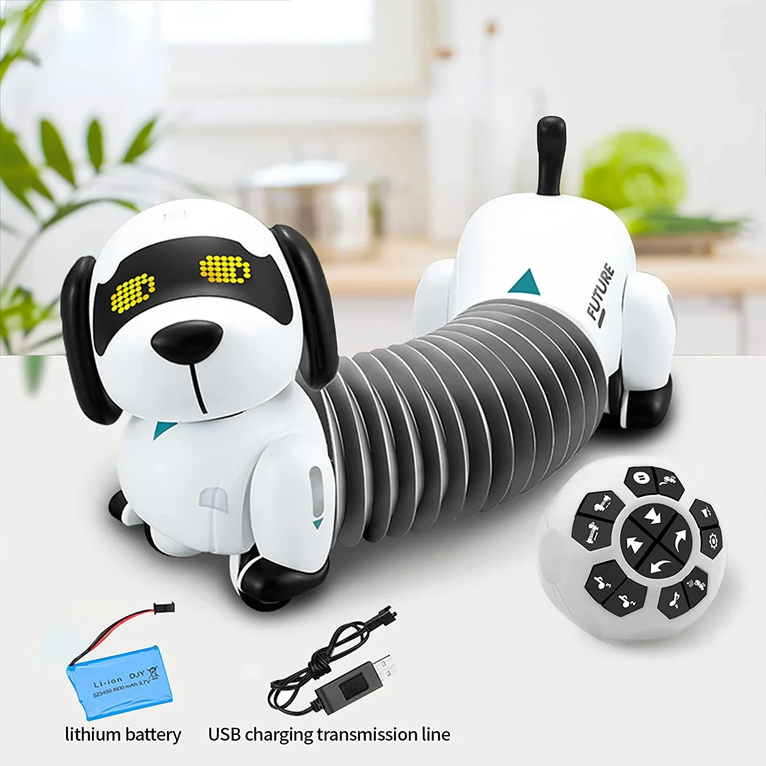 Remote Control Robot Puppy Dog RC Interactive Smart Electronic Robot for Kids Singing Programmable Electronic Pets with Sound