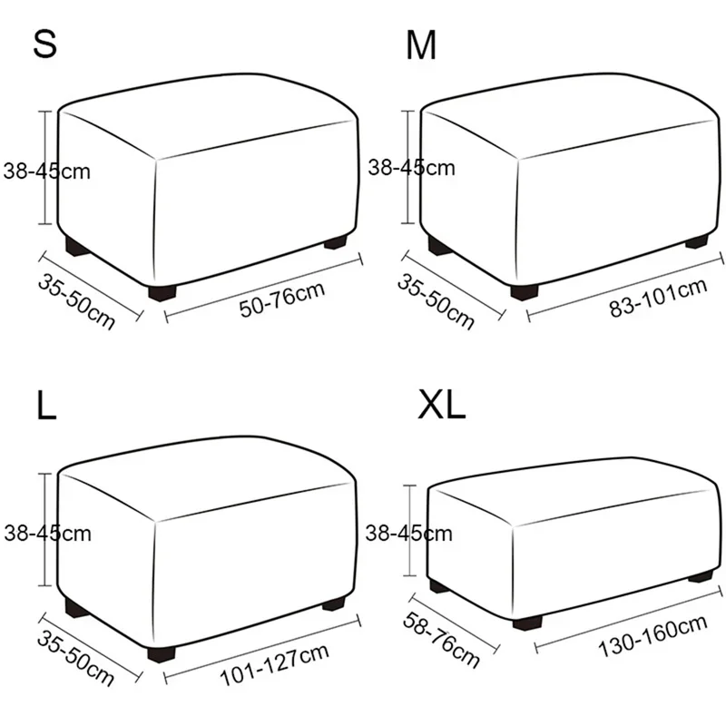 الجاكار العثماني الغلاف تخزين البراز حامي الأثاث غطاء سميكة مستطيل مرونة القدم الراحة الغلاف ديكور المنزل أوطو يان كورفير