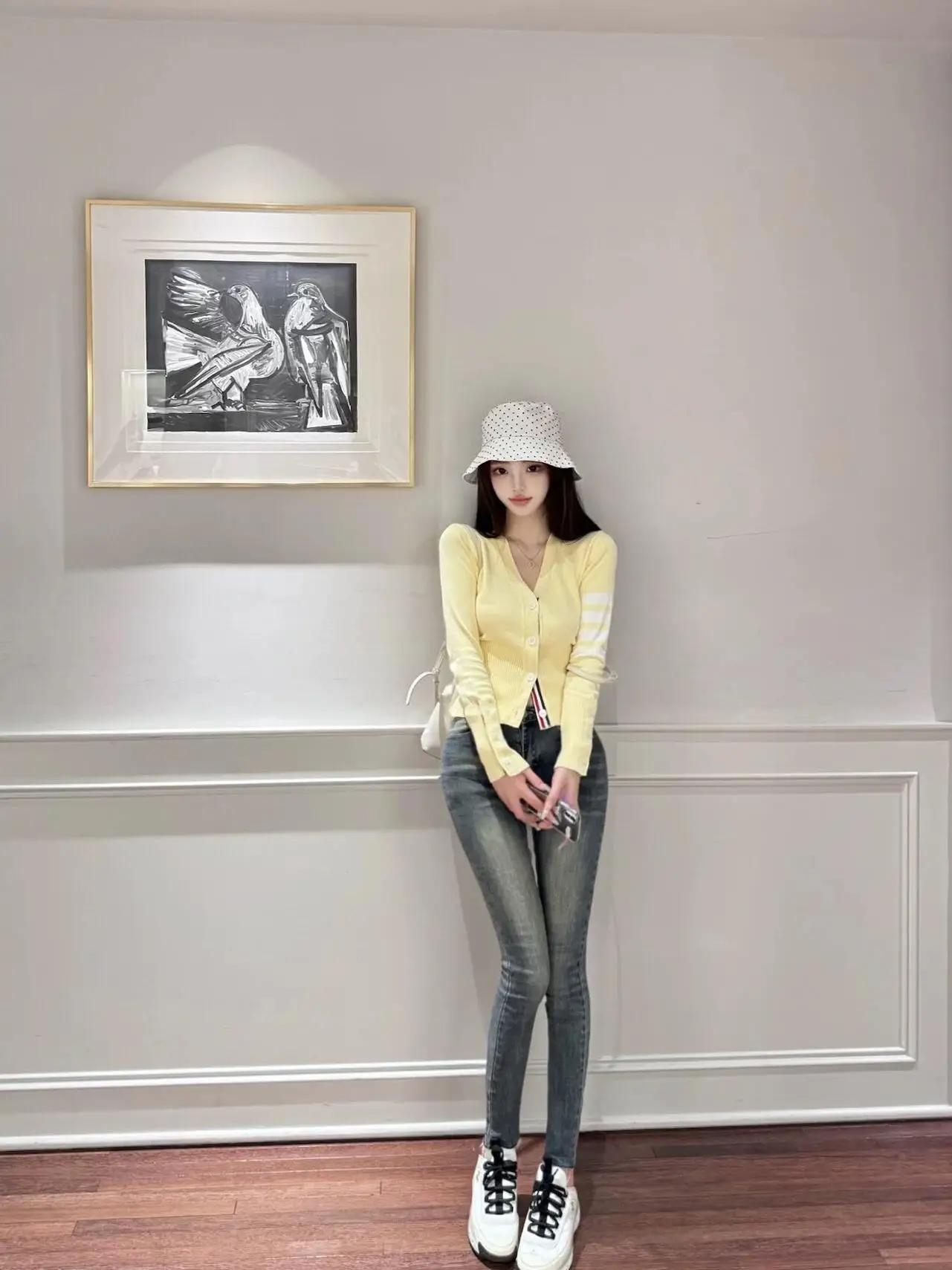 

High Waist Blue Vintage Denim Jeans Women Early Autumn New Waed Bodycon Lengthening Legs Slimming Nine Points Pencil Pants