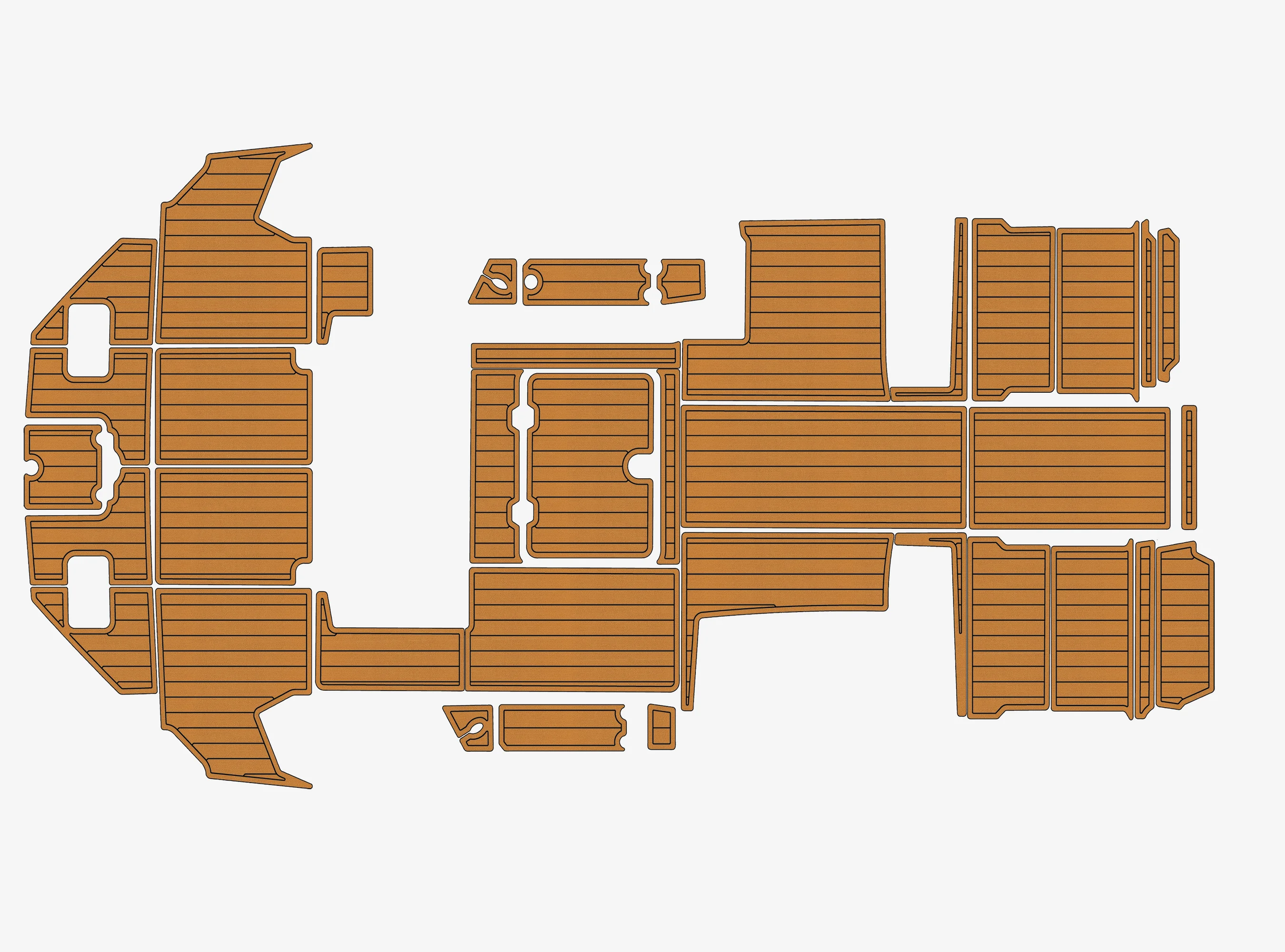 Non-Slip EVA Faux Teak Marine Mat Self-Adhesive 6mm Yacht Cockpit Pad for 2015-2018 Monterey 360 SC Boat Decking Easy Install