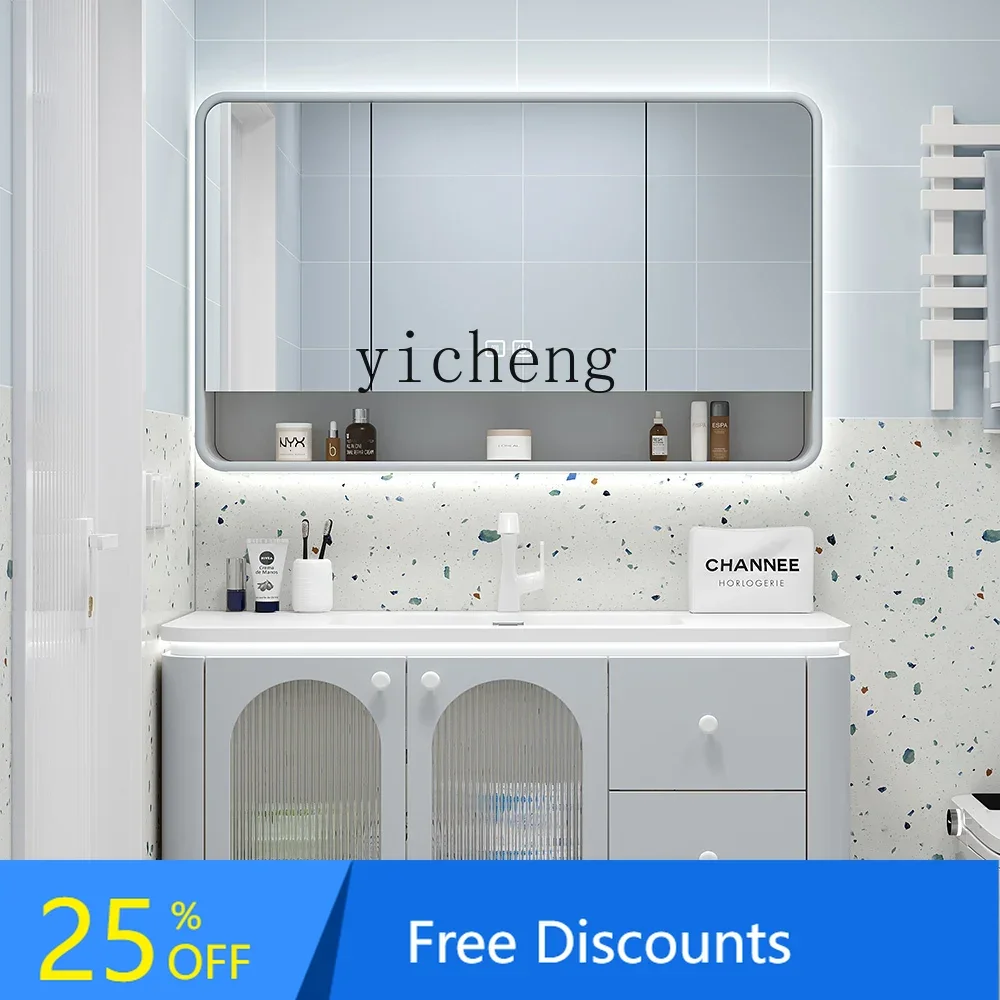 X5-21 blue master bedroom bathroom washstand integrated basin ceramic bathroom cabinet side storage basin cabinet combination