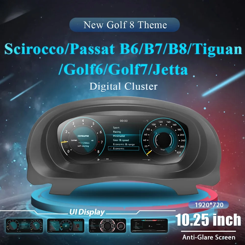 

12.3'' Digital Dashboard Cluster For VW CC Scirocco Jetta 4 Golf 6 MK7 Passat B8 B6 7 Variant virtual Instrument Paneel Cockpit