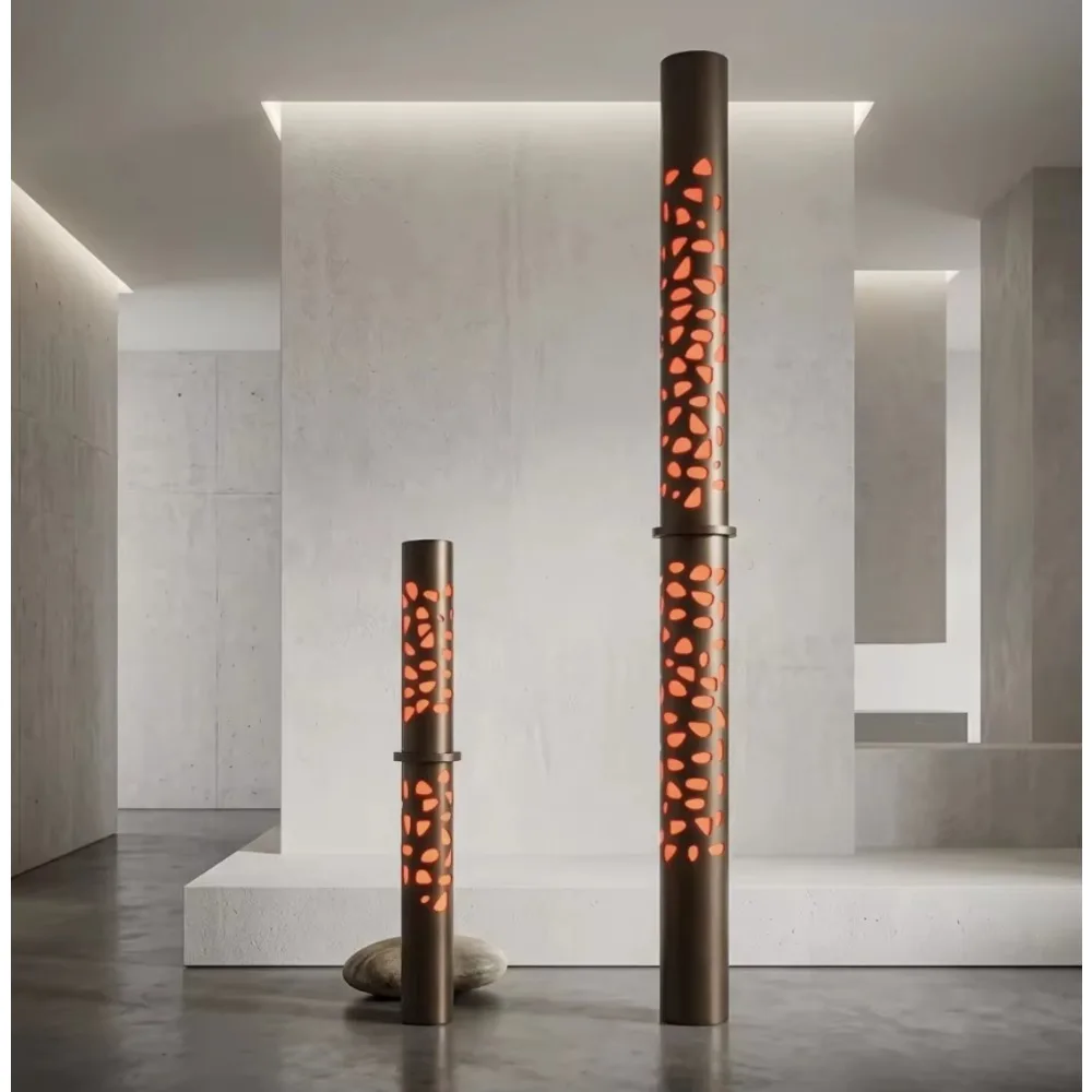 Modern Luxury Italian Restaurant Decor Acrylic Glowing Pillar LED Illuminated Decorative Column For Home Hotel Bar Furniture
