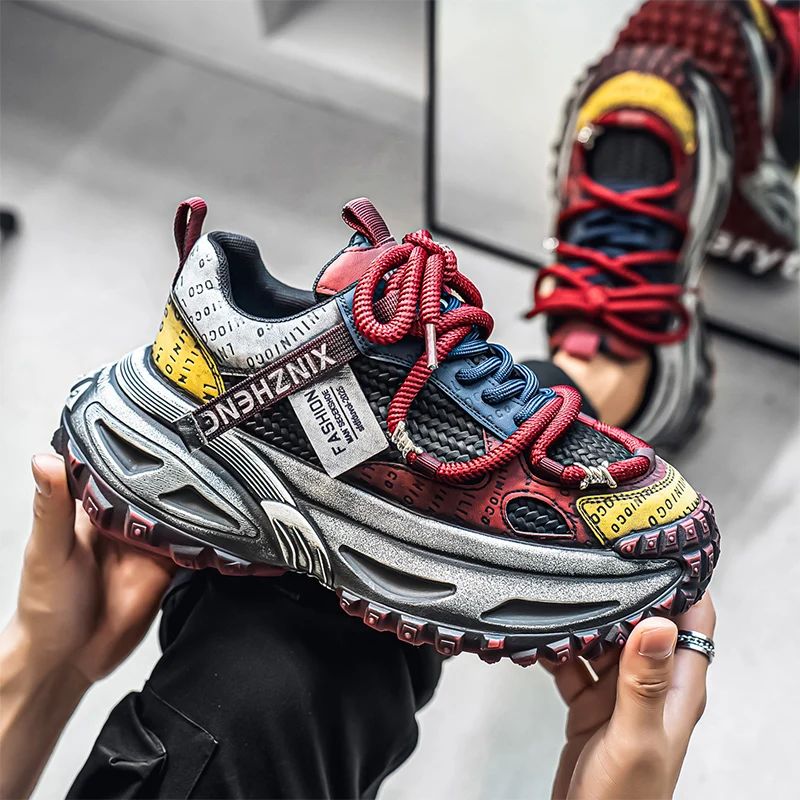 

Повседневные кроссовки на платформе, спортивная обувь, нескользящие, износостойкие мужские кроссовки, вентилируемые весенние и осенние мягкие и удобные