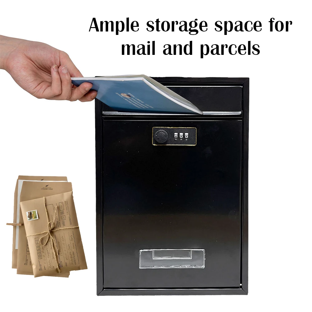 

Stainless Steel Mailbox Wall Mounted Small Mail Box for After Hours Deposits Key and Letter Drop