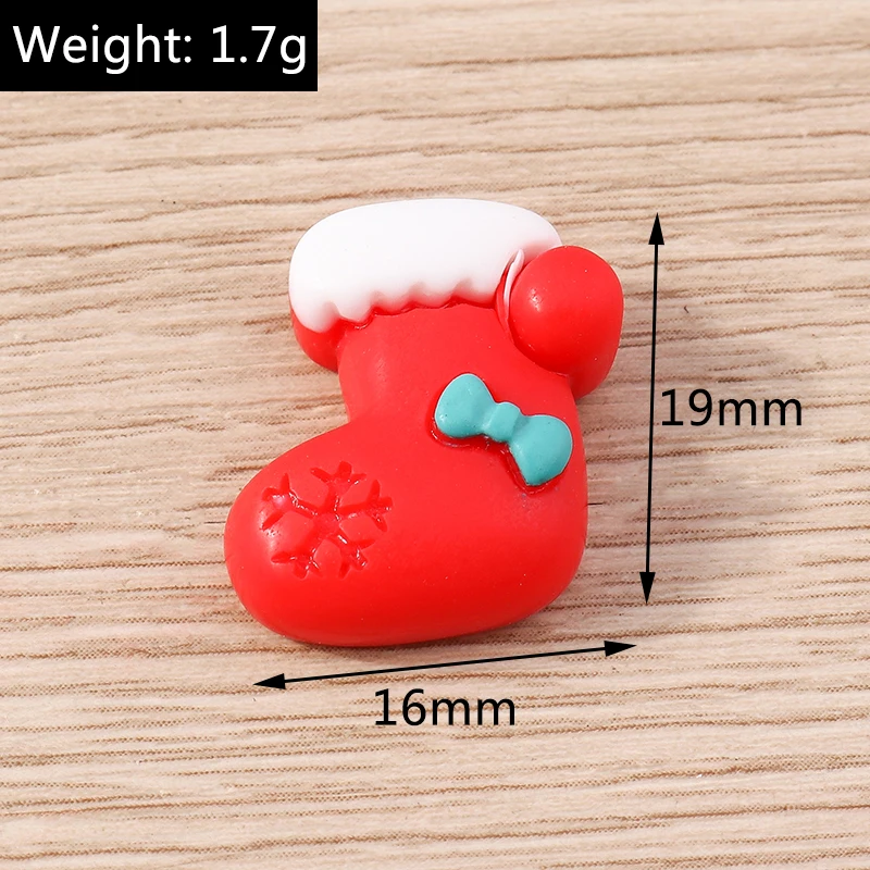 Tusember 10 Stück Niedliche Weihnachts-Dekorationen: Weihnachtsmann, Elch, Schneemann, Flache Harz-Cabochons für DIY Scrapbooking, Haarspangen und Broschen – Detail 23